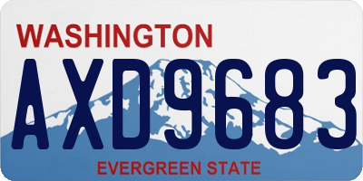 WA license plate AXD9683