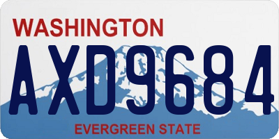 WA license plate AXD9684