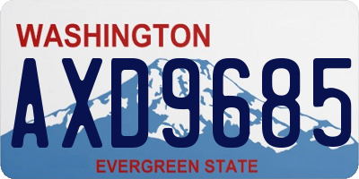 WA license plate AXD9685