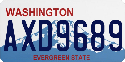 WA license plate AXD9689