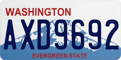 WA license plate AXD9692