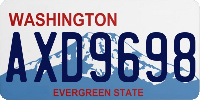 WA license plate AXD9698
