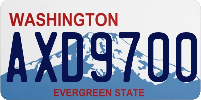 WA license plate AXD9700