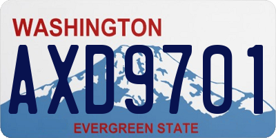 WA license plate AXD9701