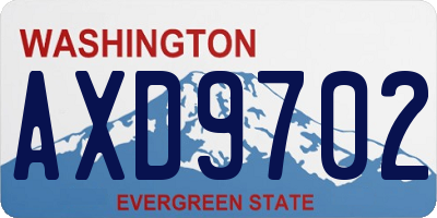 WA license plate AXD9702