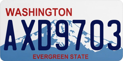 WA license plate AXD9703