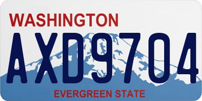 WA license plate AXD9704