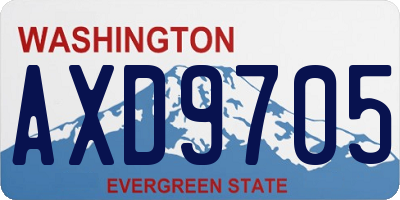 WA license plate AXD9705