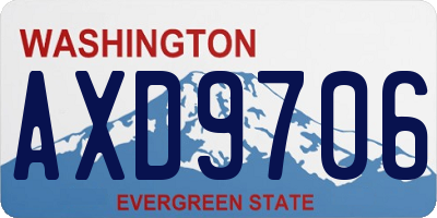 WA license plate AXD9706