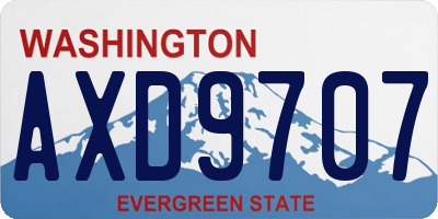 WA license plate AXD9707