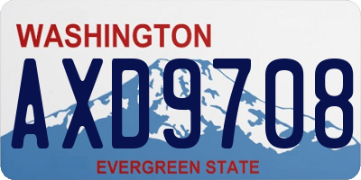WA license plate AXD9708
