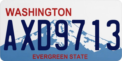 WA license plate AXD9713