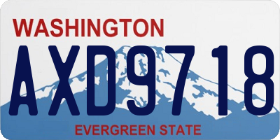 WA license plate AXD9718