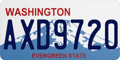 WA license plate AXD9720