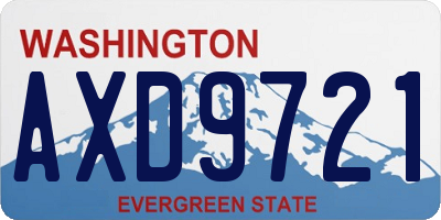 WA license plate AXD9721