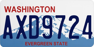 WA license plate AXD9724