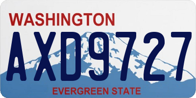 WA license plate AXD9727