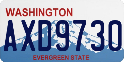 WA license plate AXD9730
