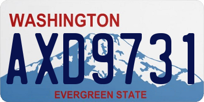 WA license plate AXD9731