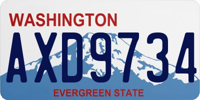 WA license plate AXD9734