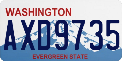 WA license plate AXD9735