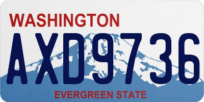 WA license plate AXD9736