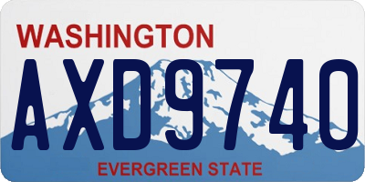 WA license plate AXD9740