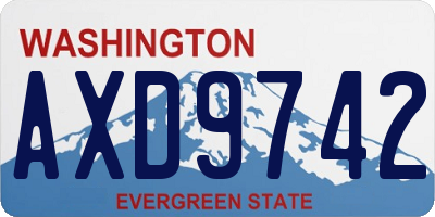 WA license plate AXD9742