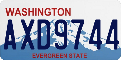 WA license plate AXD9744