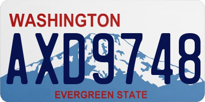 WA license plate AXD9748