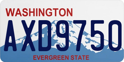 WA license plate AXD9750