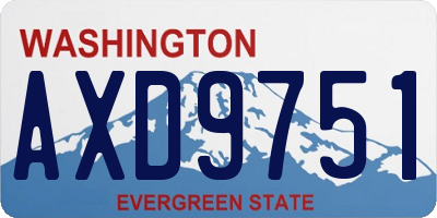 WA license plate AXD9751