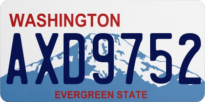 WA license plate AXD9752
