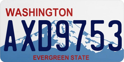 WA license plate AXD9753