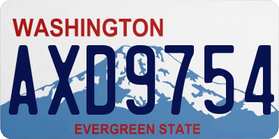 WA license plate AXD9754
