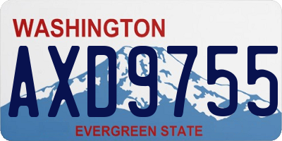 WA license plate AXD9755