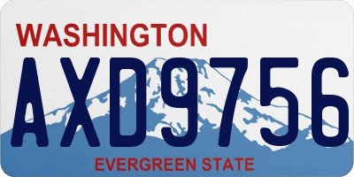 WA license plate AXD9756