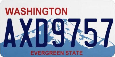 WA license plate AXD9757