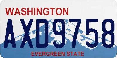 WA license plate AXD9758