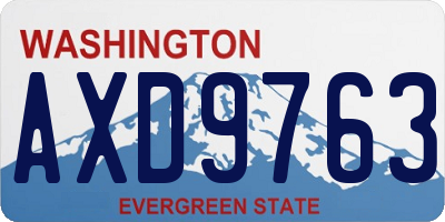 WA license plate AXD9763