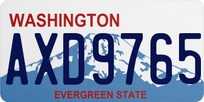 WA license plate AXD9765
