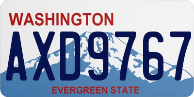 WA license plate AXD9767