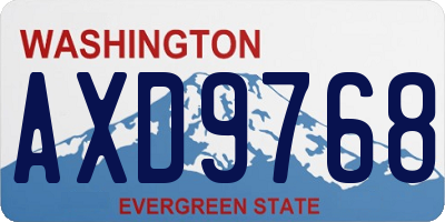 WA license plate AXD9768