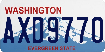 WA license plate AXD9770