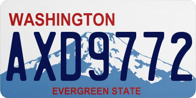 WA license plate AXD9772