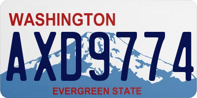 WA license plate AXD9774