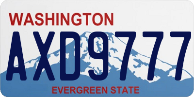WA license plate AXD9777
