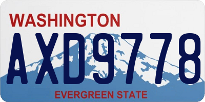 WA license plate AXD9778