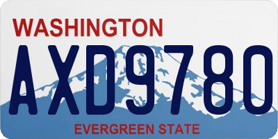 WA license plate AXD9780