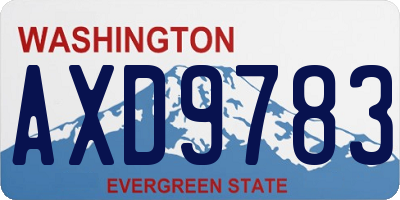 WA license plate AXD9783